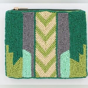 Southwest Beaded Coin Purse - Green